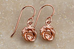 Little Rose Earrings in Rose, Reclaimed Sterling Silver, Rose Gold Julia Failey jewlery